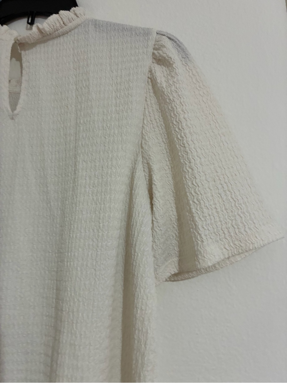 LOFT Cream Textured Ruffle-Neck Tunic - Picture 10 of 12